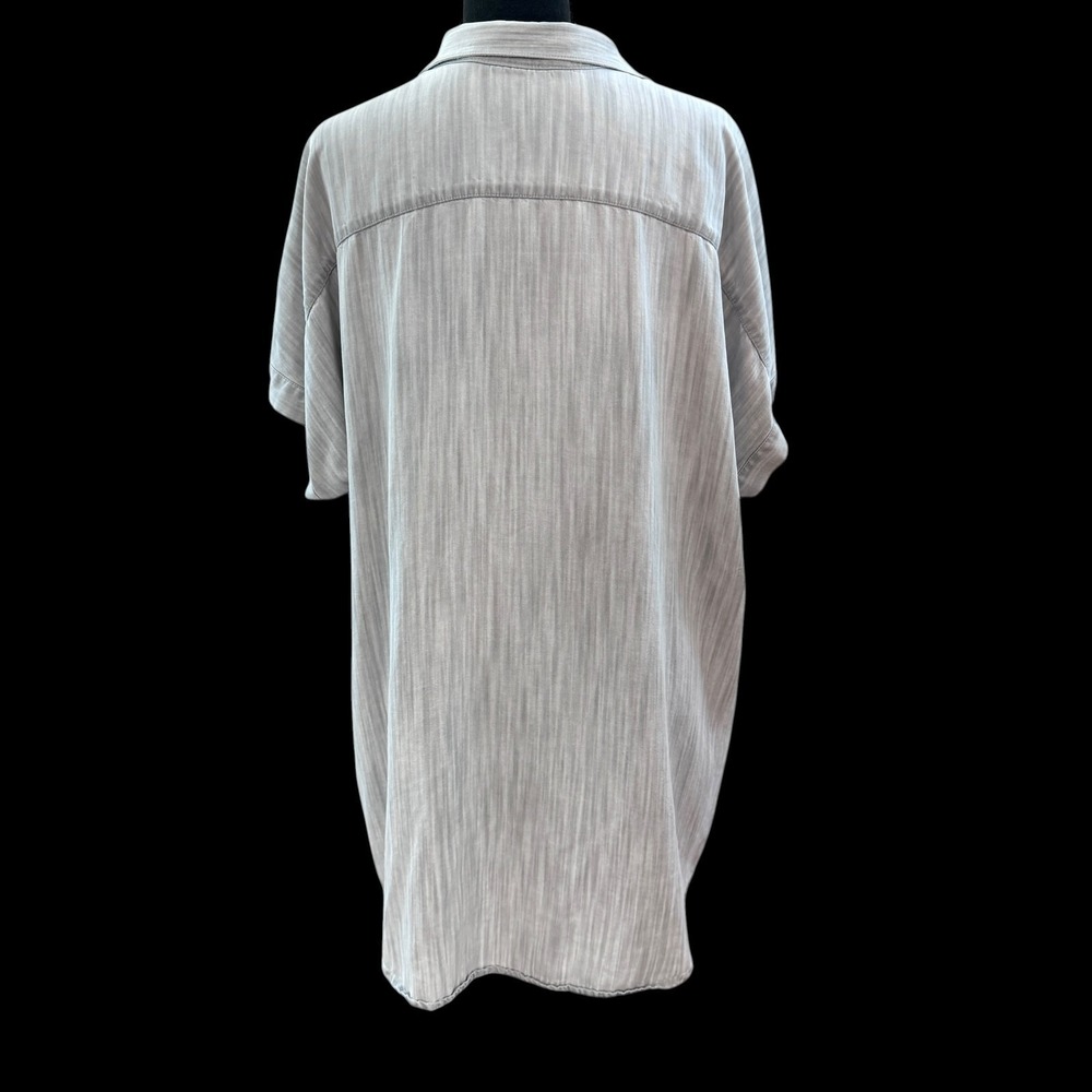 Soft Surroundings Je Veux Tencel Tunic Shirt L Gray Button Up Soft Lagenlook - Picture 3 of 5